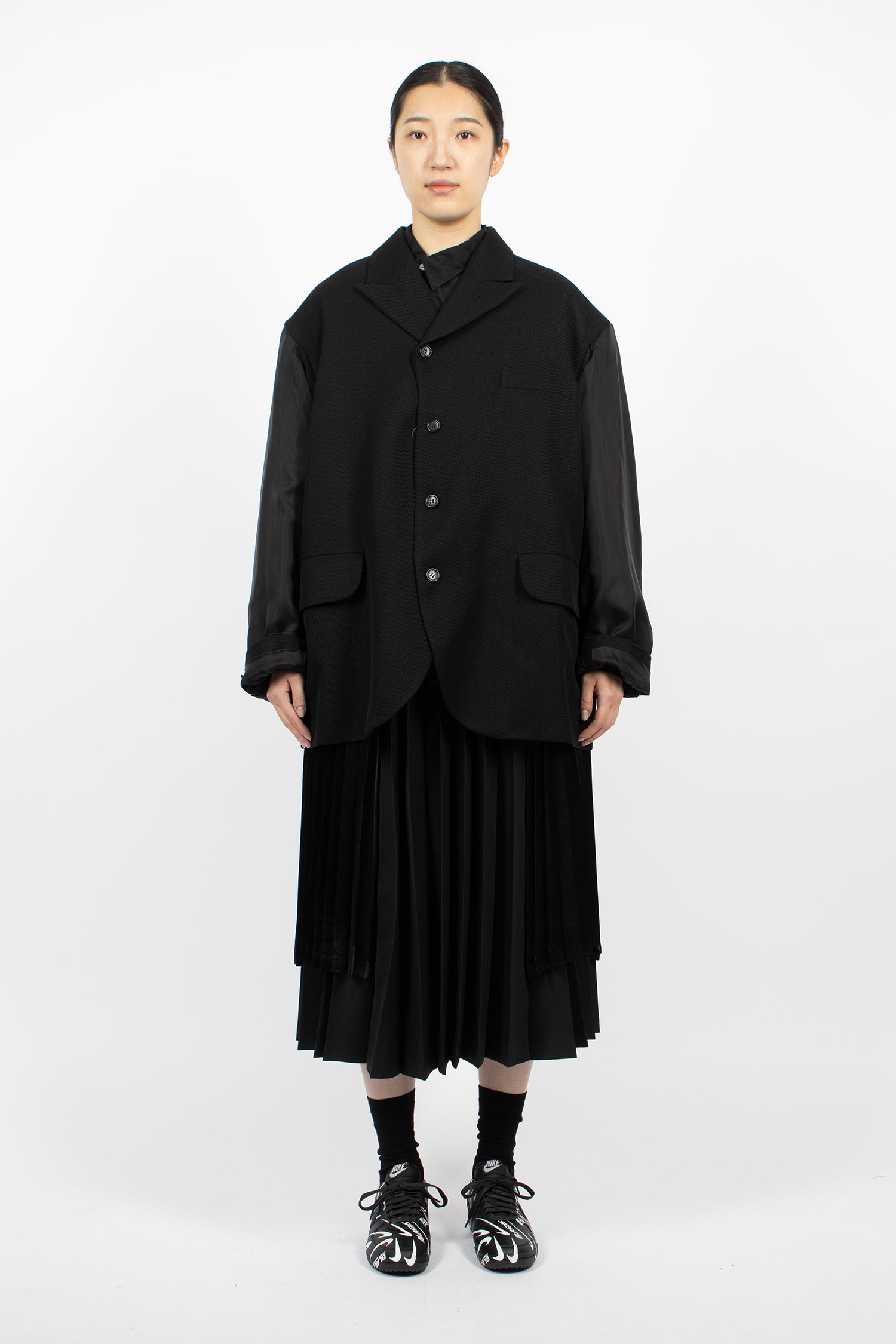 Double Sleeve Twill Jacket Black