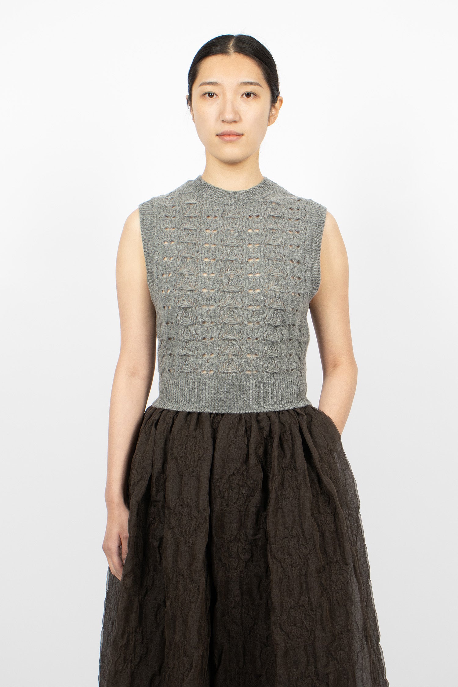 Brisa Knit Vest Light Grey