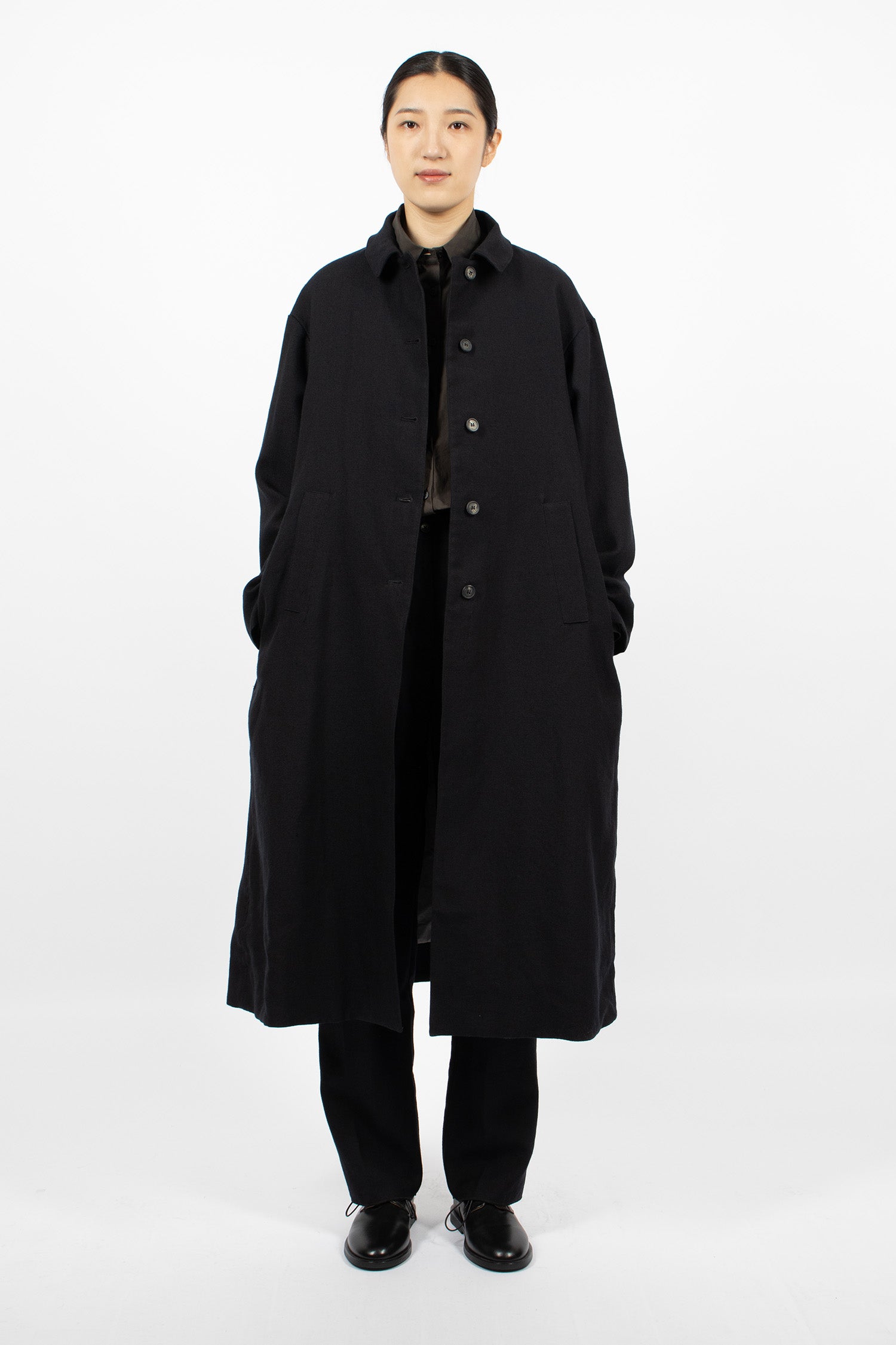 Tea Coat Black Navy